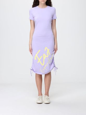 Emporio Armani Abito midi in cotone stretch con logo