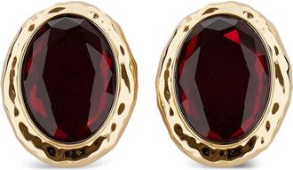 Self Portrait Hammered Gold Red Earrings