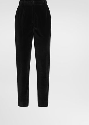 Dolce & Gabbana Tailored Velvet Tuxedo Pants - Woman Pants And Shorts Black 36