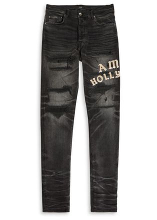 フィットネスボトムス AMIRI Women Denim Pants WKP001510 PURPLE Stack Jean - Antique Indigo | AMIRI