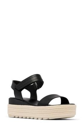 Sorel Cameron Flatform Sandal in Black/Chalk at Nordstrom Rack, Size 9.5