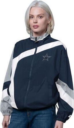 Starter Womens Starter Navy/Silver Dallas Cowboys Vintage 1st Quarter Full-Zip Windbreaker at Nordstrom, Size Xx-Large