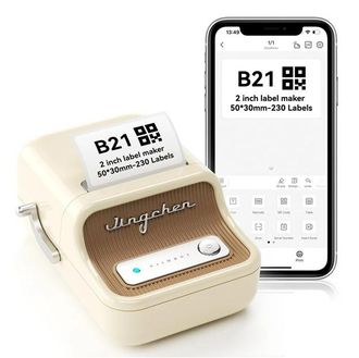 OEM Impresora T&eacute;rmica Bluetooth Niimbot B21 Con Etiquetas Adhesivas Color Beige Y Dorado