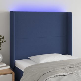 vidaXL Cabecero Con Led De Tela Azul 103x16x118/128 Cm Vidaxl