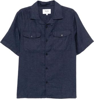 Wax London Bartlett overhemd - Blauw