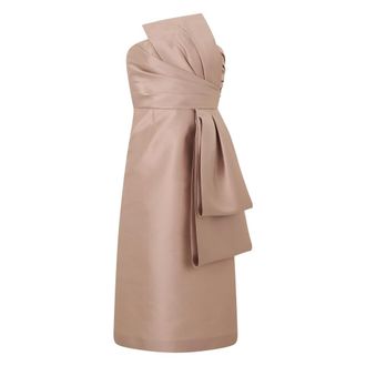 Alberta Ferretti Elegant jurk met veelzijdige ceintuur - Dames - Casual kleedjes - Roze - M - Polyester - Kleedjes