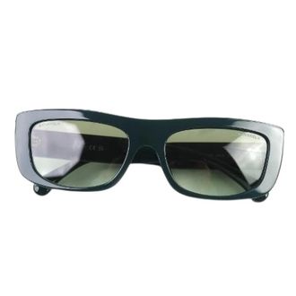 Chanel Pre-owned Accessories, male, Green, Size: ONE SIZE Pre-owned Rectangle Shape Sunglasses