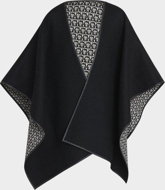 Ferragamo Gancini Wool & Leather Cape