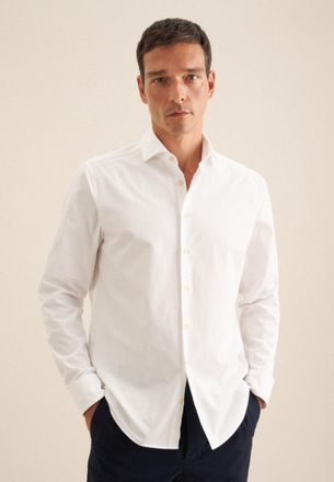 Seidensticker Businesshemd SEIDENSTICKER, Herren, Gr. 3XL (47), normale &Auml;rmell&auml;ngen, weiss (wei&szlig;), 100% Baumwolle, unifarben, regular fit, 2-Knopf-Manschette, Hemde