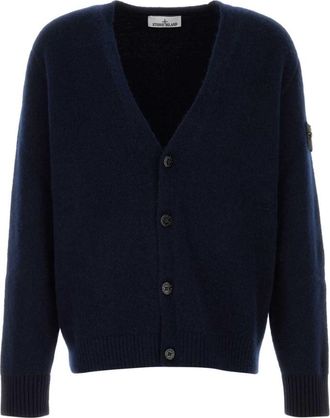 Stone Island Navy Blue V Neck Cardigan