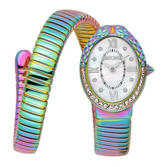 Just Cavalli Accessoires, Dames, Veelkleurig, ONE Size, Signature Snake Oval Horloge