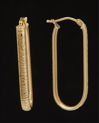 Italian Gold, Inc 14K Italian Gold Textured Oval Hoops