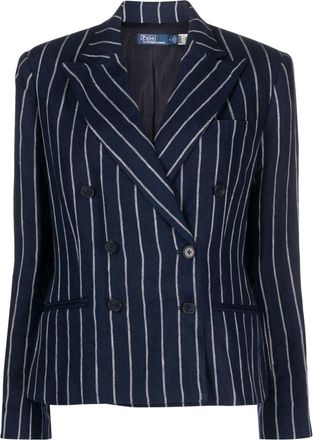 Polo Ralph Lauren striped linen blazer - women - Linen/Flax/Cupro - 2 - Blue