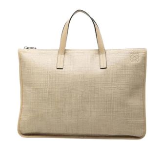 Loewe Pre-owned Business Bag - Dames - Pre-owned - Beige - Maat: ONE Size Leer