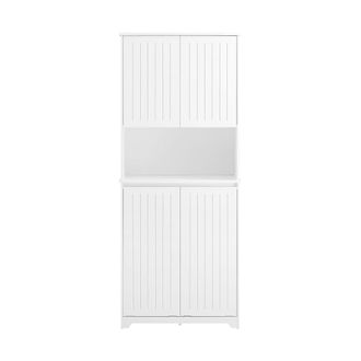 SoBuy Mueble columna de ba&ntilde;o con 2 estantes y 1 compartimento blanco