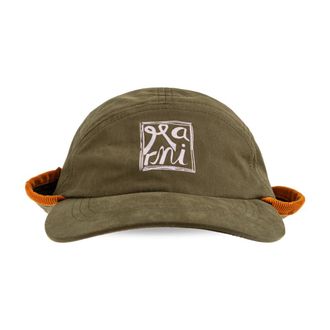 Marni Gabardine Baseballpet met Oorkleppen - Heren - Petten - Groen - L - Katoen - Accessoires