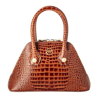 Philipp Plein Tassen, Dames, Bruin, ONE Size, Leer, Majestic Handtas