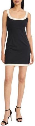 Donna Morgan Sleeveless Empire Waist Minidress in Black/Ivory at Nordstrom Rack, Size 12