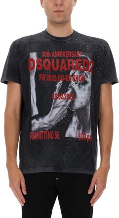 Dsquared2 Grey Graphic Crew Neck T-Shirt
