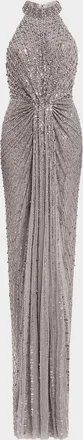Jenny Packham Whisper Beaded Halter Gown