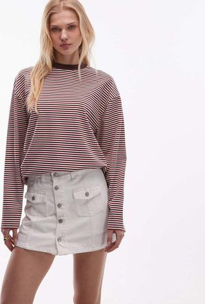 Levi's Gonna pantalone di jeans con bottoni sul davanti bianca-Bianco