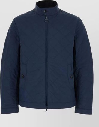 Barbour nylon padded jacket button collar pockets