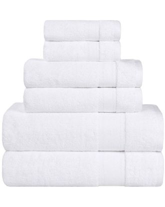 Superior Belmont Zero Twist Cotton Medium Weight Soft Absorbent 6pc Towel Set