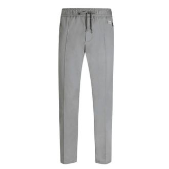 Dolce & Gabbana Joggingbroek van katoenen gabardine - Heren - Broeken - Grijs - Maat: L Katoen