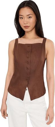 Joe's The Frankie Vest Womens Clothing Chocolate : SM, Linen/Spandex/Viscose