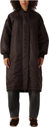 MY ESSENTIAL WARDROBE Omkeerbare Lange Jas voor Vrouwen - Dames - Mantel - Bruin - M - Jassen