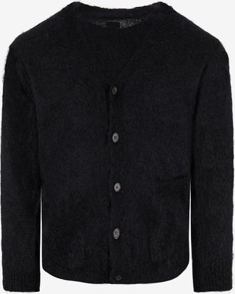 Batoner Cardigan mit V-Ausschnitt aus Mohair Pure