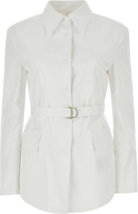 Valentino Garavani Womens White Poplin Overcoat Cotton - Size EU 36 (Womens)