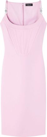 Versace corset-style crepe midi dress - women - Acetate/Silk/Viscose - 38 - Pink