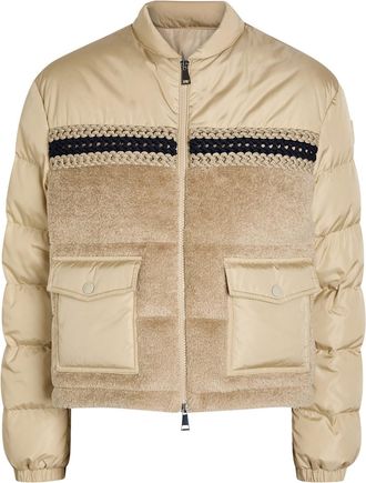 Moncler Achillee Padded Panelled Nylon Jacket - Beige - 1 (UK 10 / S)
