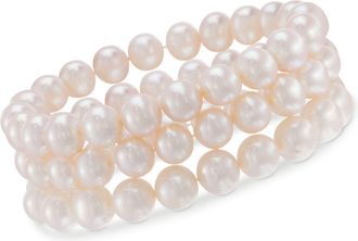 Ross-Simons Cultured Pearl Jewelry Set: 3 Stretch Bracelets