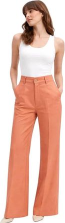 Erika Cavallini Semi Couture Pantalon met wijde pijpen en vijf zakken - Dames - Wijde Broeken - Oranje - S - Broeken