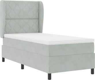 vidaXL Cama Tipo Box Spring Gris Claro 100 X 200 Cm Terciopelo Vidaxl