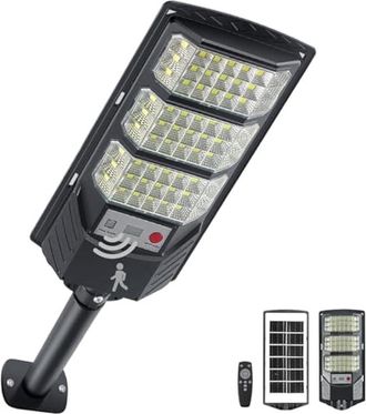OEM Farola Solar Exterior, Foco Led Impermeable Con Sensor De Movimiento Y Mando A Distancia (1 Unidad)