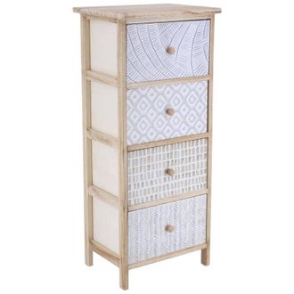 Tendance Mueble de paulownia con 4 cajones estampados con pomos de madera - natural Tendance