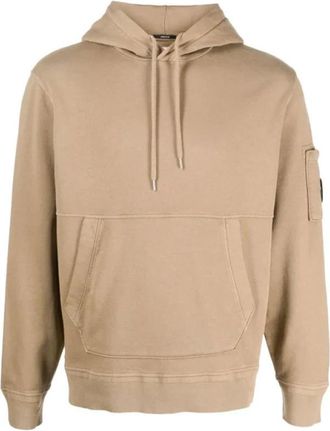 C.P. Company Cotton Fleece Hoodie met Kangoeroezak - Heren - Hoodies - Bruin - L - Katoen - Hoodies & sweatvesten