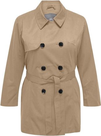 Only Carmakoma Valerie Trenchcoat - Dames - Trenchcoats - Beige - M - Jassen
