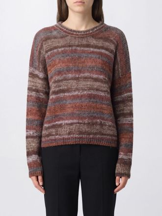 Roberto Collina Striped Crewneck Jumper in Alpaca Wool with Dropped Shoulders