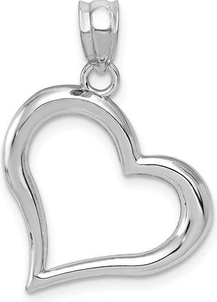 Diamond2Deal 14k White Gold Polished Open Dangling Heart Pendant
