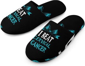 Generic Cervical Cancer Warrior Mens House Slippers Slip Indoor Slipper On Shoes Warm Outdoor
