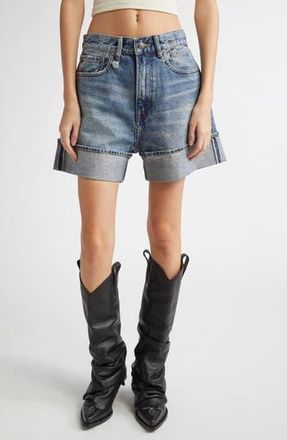 R13 Nina Cuffed Denim Shorts in Barter Indigo at Nordstrom Rack, Size 27