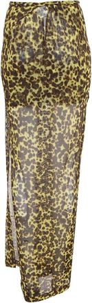 Versace Mesh rok met luipaardprint - Geel