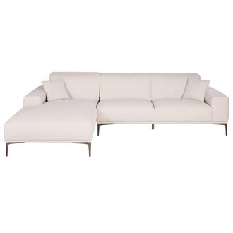 Maisons du monde Sof&aacute; cheslong izquierdo de 4/5 plazas de tela beige