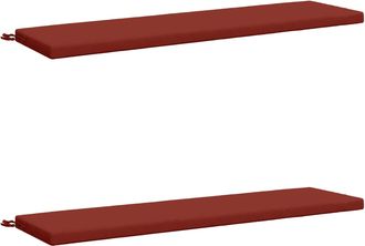 vidaXL Cojines Para Banco De 2 Piezas Soest 2 Uds. 100% Poli&eacute;ster Rojo Vidaxl