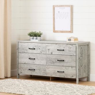 South Shore Furniture Gravity 6-Drawer Double Dresser, Seaside Pine