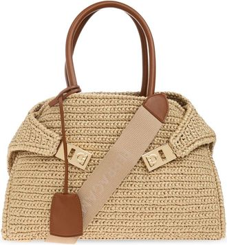 Ferragamo Hug Bag - Dames - Handtassen - Beige - ONE Size - Leer - Tassen